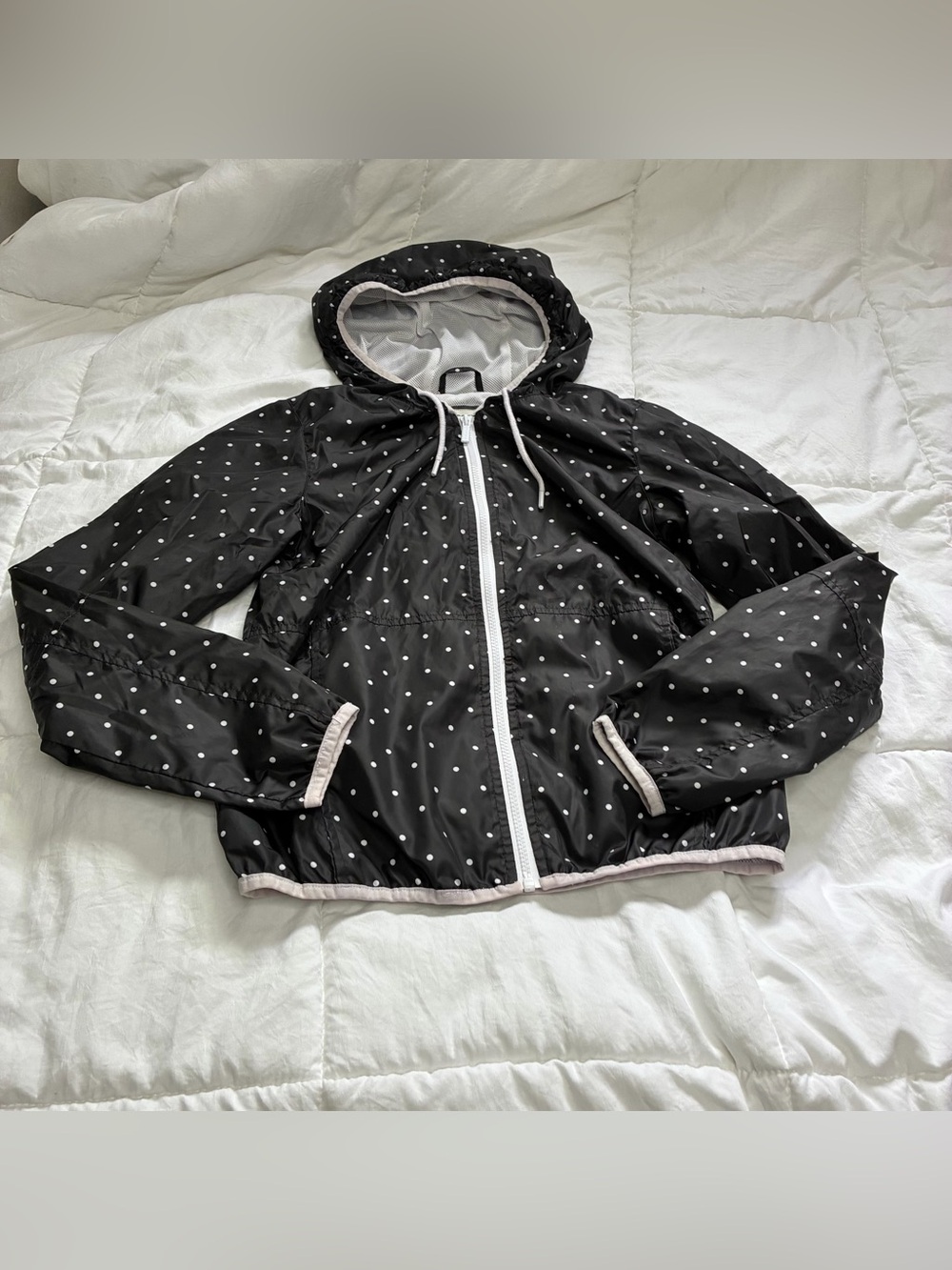 Terranova  polka dot hooded windbreaker jacket